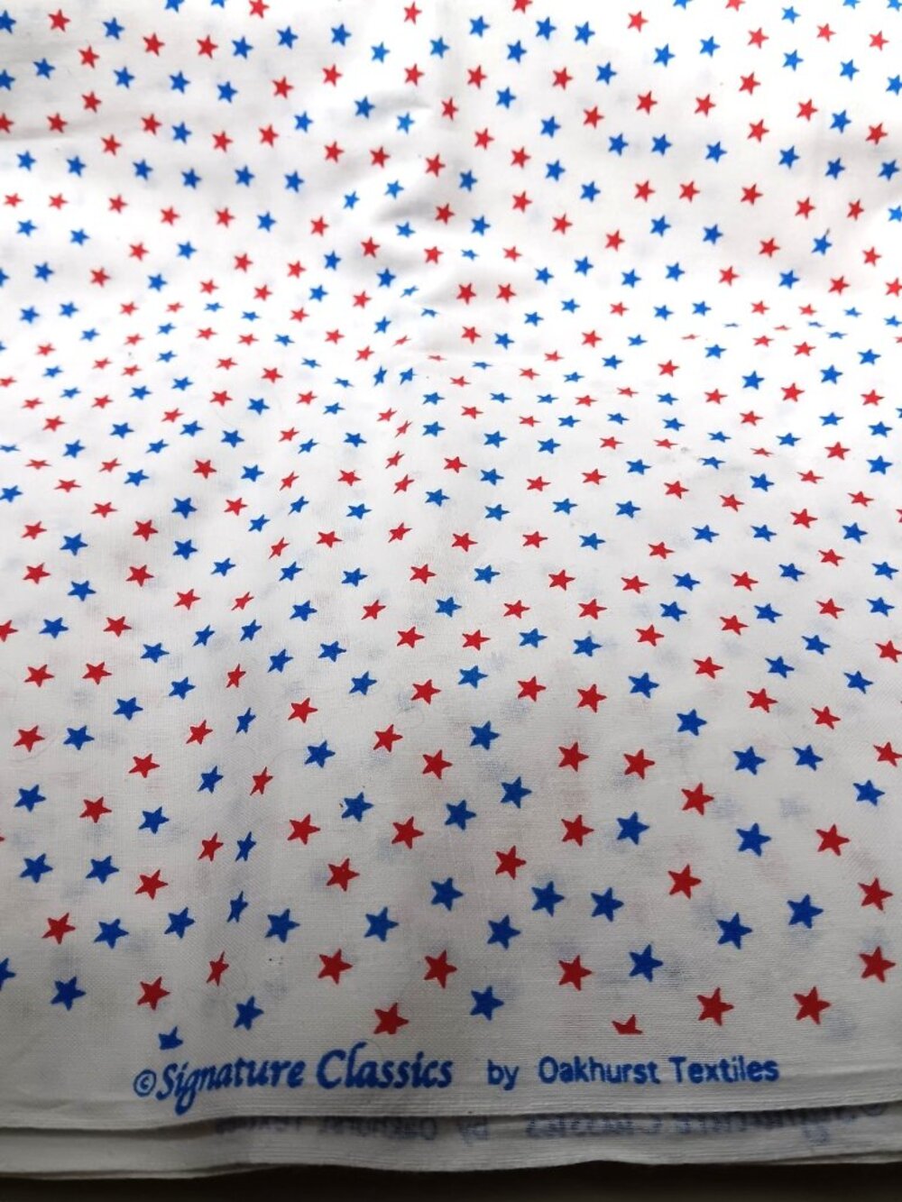 Patriotic Cotton Sewing Fabric Petite Red White Blue Stars  2 yds x 45" USA - Picture 3 of 6